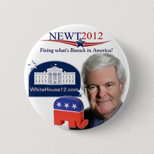 Newt 2012年:  固定Wgatはアメリカのバラクです 缶バッジ (正面)