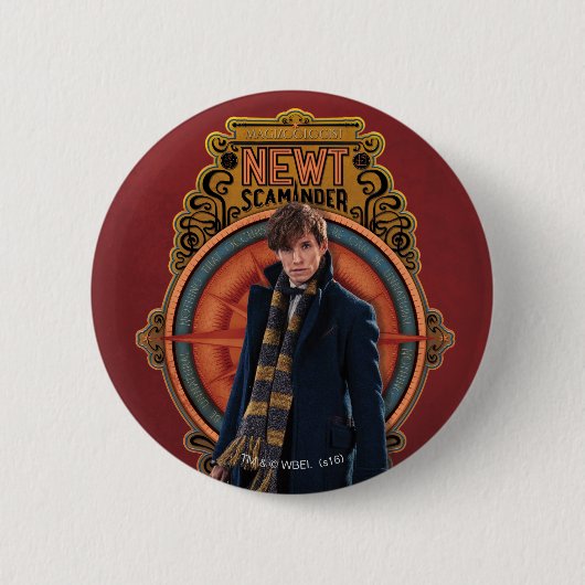 NEWT SCAMANDER™スタンディングアールヌーボーパネル 缶バッジ (正面)