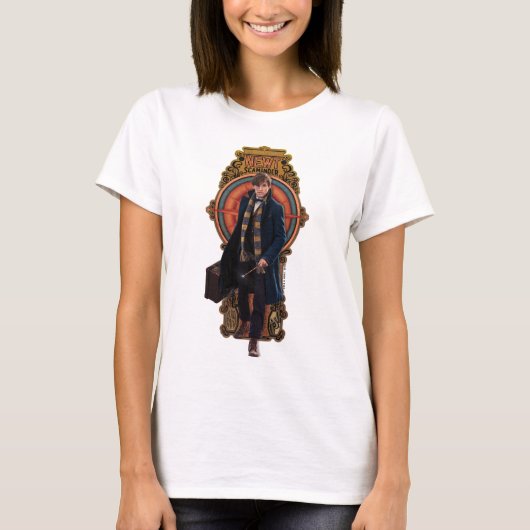 NEWT SCAMANDER™歩くアールヌーボーパネル Tシャツ (正面)