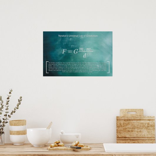 Newton's Universal Law of Gravitation – ポスター (キッチン)