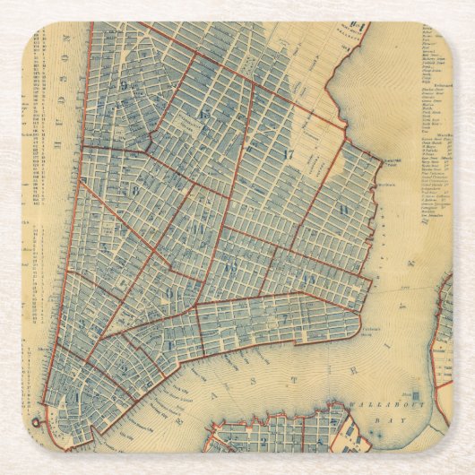 NewYork市 スクエアペーパーコースター (正面)