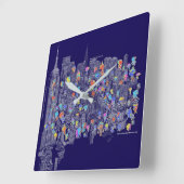 NewYorkCity 33st. スクエア壁時計 (傾斜)