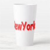 「#NewYorker」かわいいデザイン。買今 カフェラテマグ (正面)