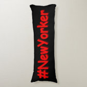 「#NewYorker」かわいいデザイン。買今 ボディピロー (正面縦)