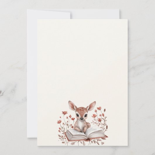 Next Chapter animals wildflowers baby shower 招待状 (裏面)