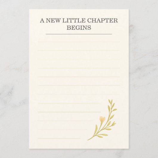 Next Chapter Begins Couples Baby Shower 招待状 (裏面)