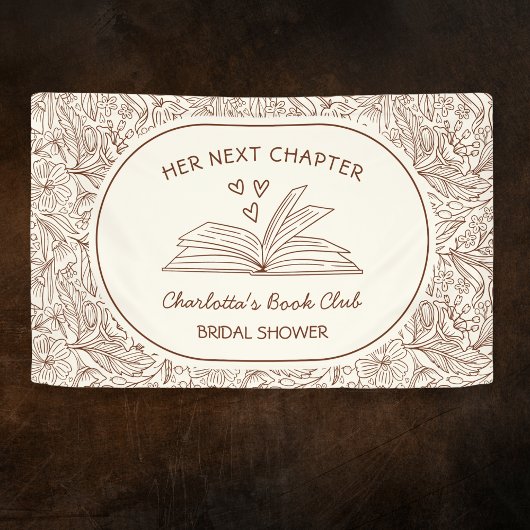 Next Chapter Book Club Brown Bridal Shower 横断幕