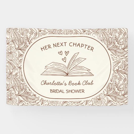 Next Chapter Book Club Brown Bridal Shower 横断幕 (横)