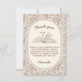 Next Chapter Book Floral Brown Bridal Shower サンキューカード (正面)