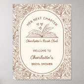 Next Chapter Brown Book Bridal Shower Welcome ポスター (正面)