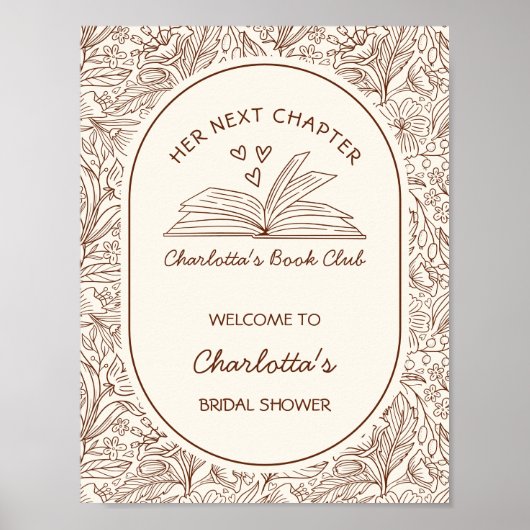 Next Chapter Brown Book Bridal Shower Welcome ポスター (正面)