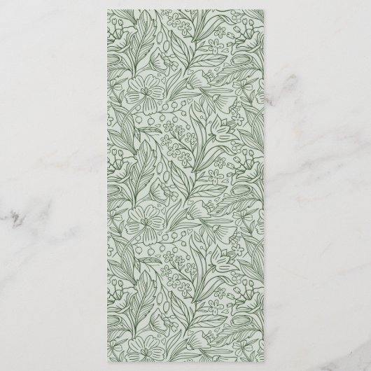 Next Chapter Floral Sage Green Bridal Shower メニュー (裏面)