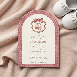 Next Chapter Watercolor Hedgehog Reading Book  招待状