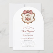 Next Chapter Watercolor Hedgehog Reading Book  招待状 (正面)