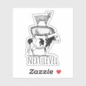 Next Level Goat Pig and Cow Sports Fan シール (シート)