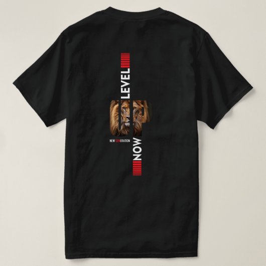 Next Level Lion Menshirt – Motivational Tシャツ (デザイン裏面)
