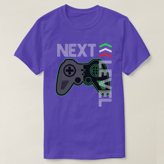 Next Level Video Game Neon Green Controller Tシャツ (デザイン正面)