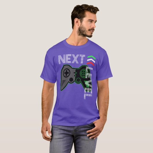 Next Level Video Game Neon Green Controller Tシャツ (正面フル)