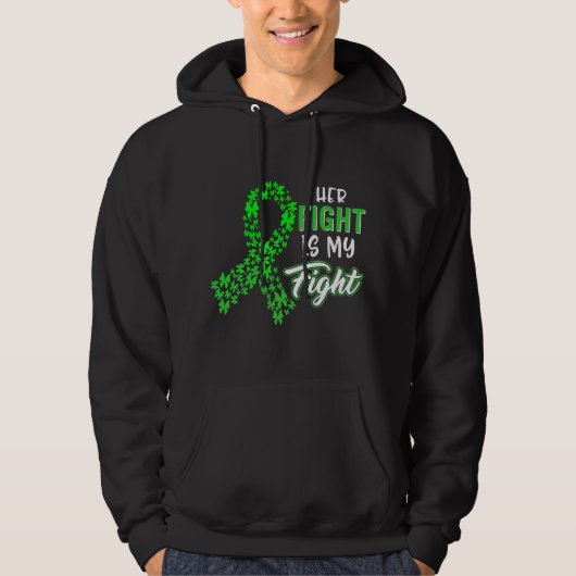ney Disease Awareness Her Fight Green Ribbon Suppo パーカ (正面)