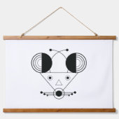 Nezumi〔占星術の〕十二宮図タペストリー – 幾何学模様の壁アート 吊り下げ型タペストリー (正面)