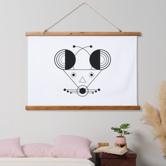 Nezumi〔占星術の〕十二宮図タペストリー – 幾何学模様の壁アート 吊り下げ型タペストリー (寝室)