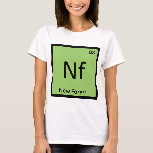Nf - ニューフォレストポニー 化学元素 馬 tシャツ (正面)