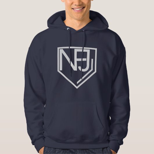 NFJフード付きスウェットシャツ（ホワイトロゴ） パーカ (正面)
