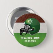 NFLアメリカンフットボールバー（ユダヤ教の）バル・ミツバー 缶バッジ (正面&裏面)
