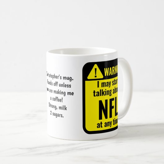 NFL Funny Personalized コーヒーマグカップ (正面右)
