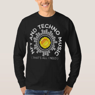 Nftおよびテクノ音楽Cryptoの代替不能トークン Tシャツ