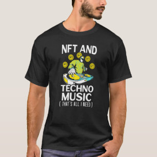 Nftおよびテクノ音楽Cryptoの代替不能トークン Tシャツ