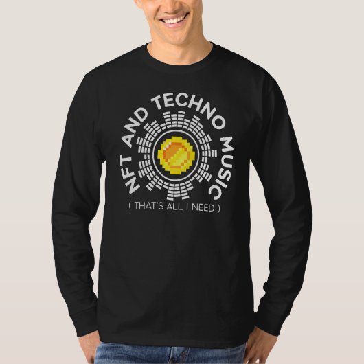 Nftおよびテクノ音楽Cryptoの代替不能トークン Tシャツ (正面)