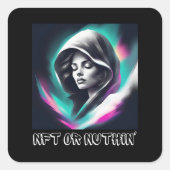 NFTまたはNothin' -はっきりしたくもの巣3 & Crypto愛好家 スクエアシール (正面)