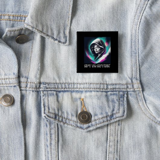 NFTまたはNothin' -はっきりしたくもの巣3 & Crypto愛好家 缶バッジ (インサイチュ)