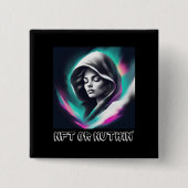 NFTまたはNothin' -はっきりしたくもの巣3 & Crypto愛好家 缶バッジ (正面)