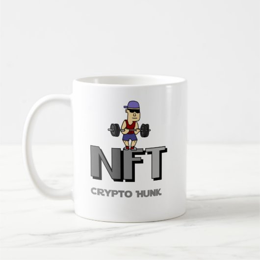 NFTコレクおもしろいタクリプトハンクウェイトリフタープン コーヒーマグカップ (左)
