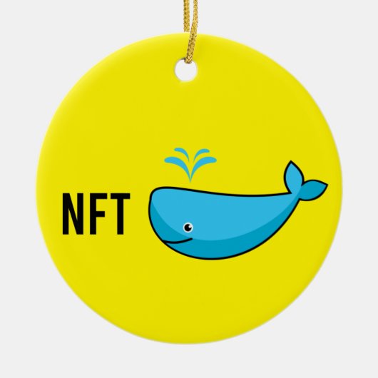 NFTホエールアートおもしろい セラミックオーナメント (正面)