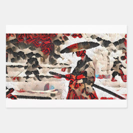 NFT職人による3人の浪人 ラッピングペーパーシート