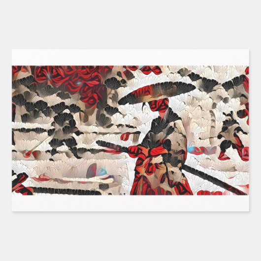 NFT職人による3人の浪人 ラッピングペーパーシート (正面)