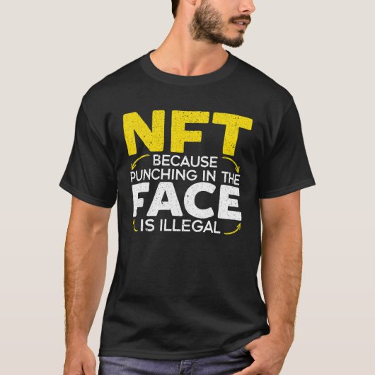NFT:顔での打ち抜きは不正な暗号 Tシャツ (正面)