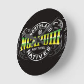 Ngapuhiの終身刑囚のクロム ラウンド壁時計 (傾斜)