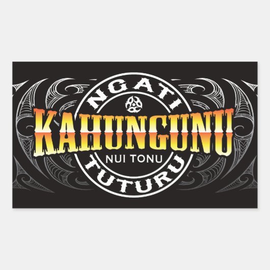 Ngati Kahungunuの終身刑囚のMokoのクロム 長方形シール (正面)
