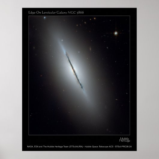 NGC5866-Edge-OnCrytalyGalaxy-20 ポスター (正面)