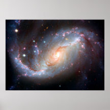NGC 1672バーレッドスパイラル銀河系ポスター