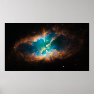 NGC 2818惑星星雲白熱［赤熱］光を放つ ポスター