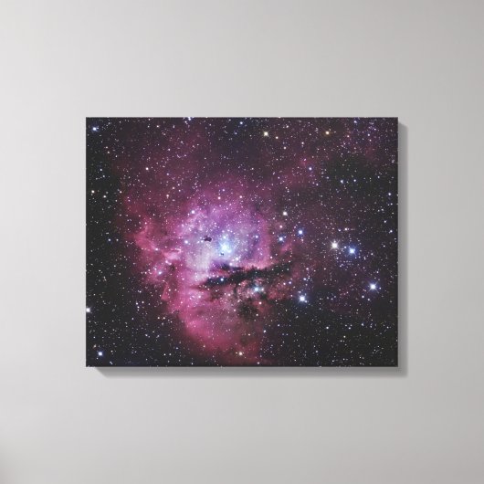 NGC 281, Emission NebulaとCassiのオープンクラスター キャンバスプリント (正面)