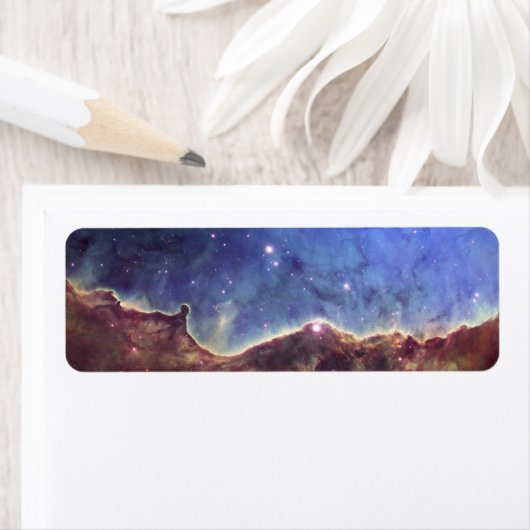 NGC 3324茶色と青の天球写真 ラベル (インサイチュ)