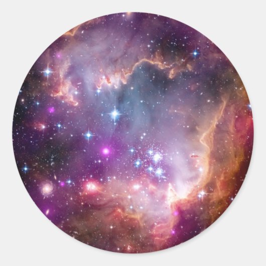 NGC 602の星形成 - NASAハッブル宇宙望遠鏡写真 ラウンドシール (正面)