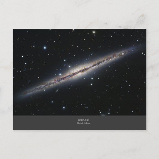 NGC-891スパイラル銀河系 ポストカード (正面)