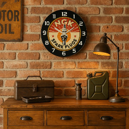 NGK Spark Plugs Sign ラージ壁時計